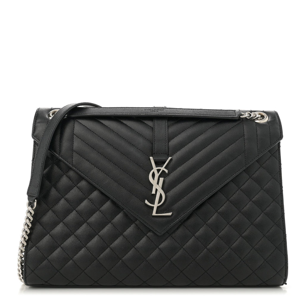 Grain De Poudre Large Tri-Quilt Monogram Satchel Black