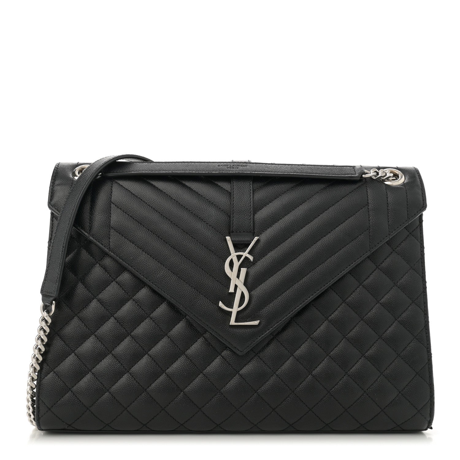 Grain De Poudre Large Tri-Quilt Monogram Satchel Black