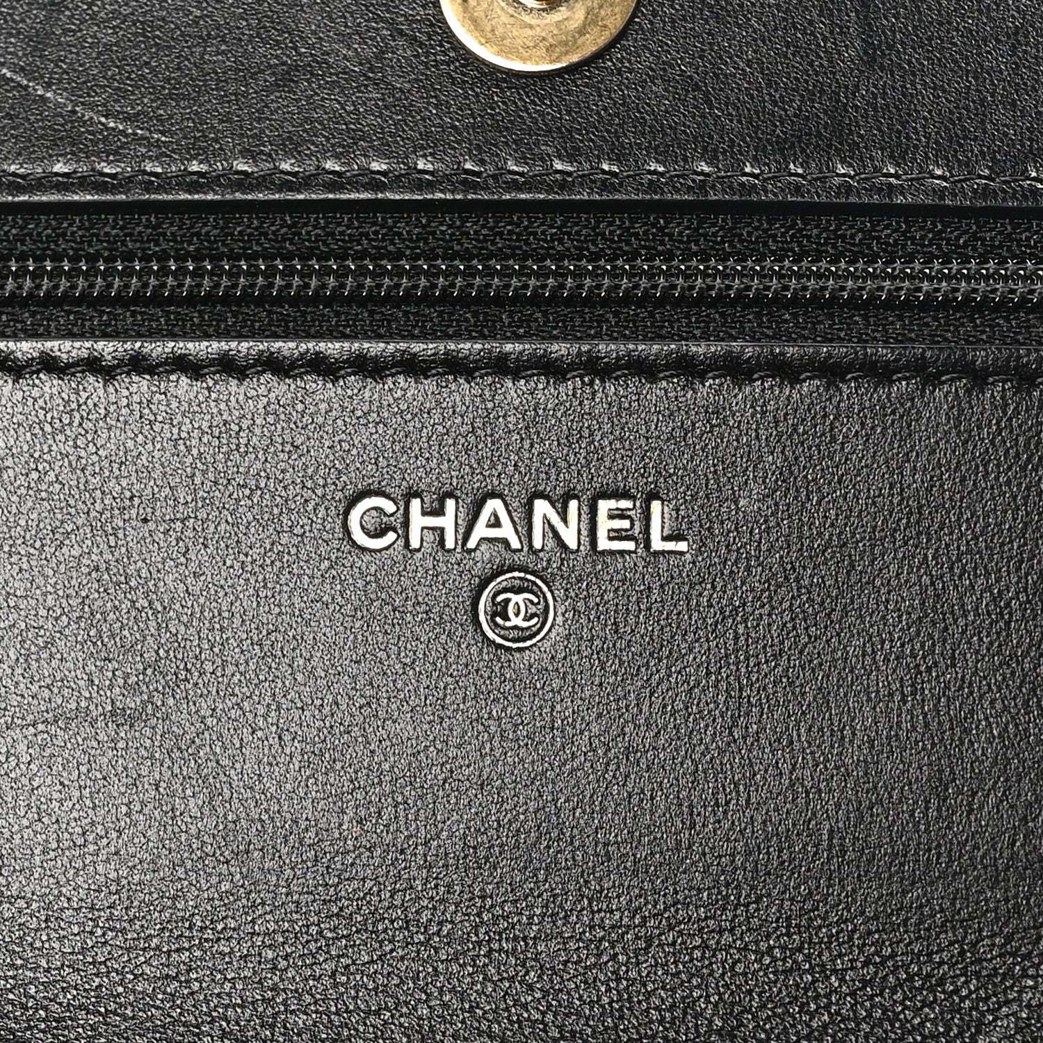 Lambskin Quilted Chanel 19 Wallet On Chain WOC Black