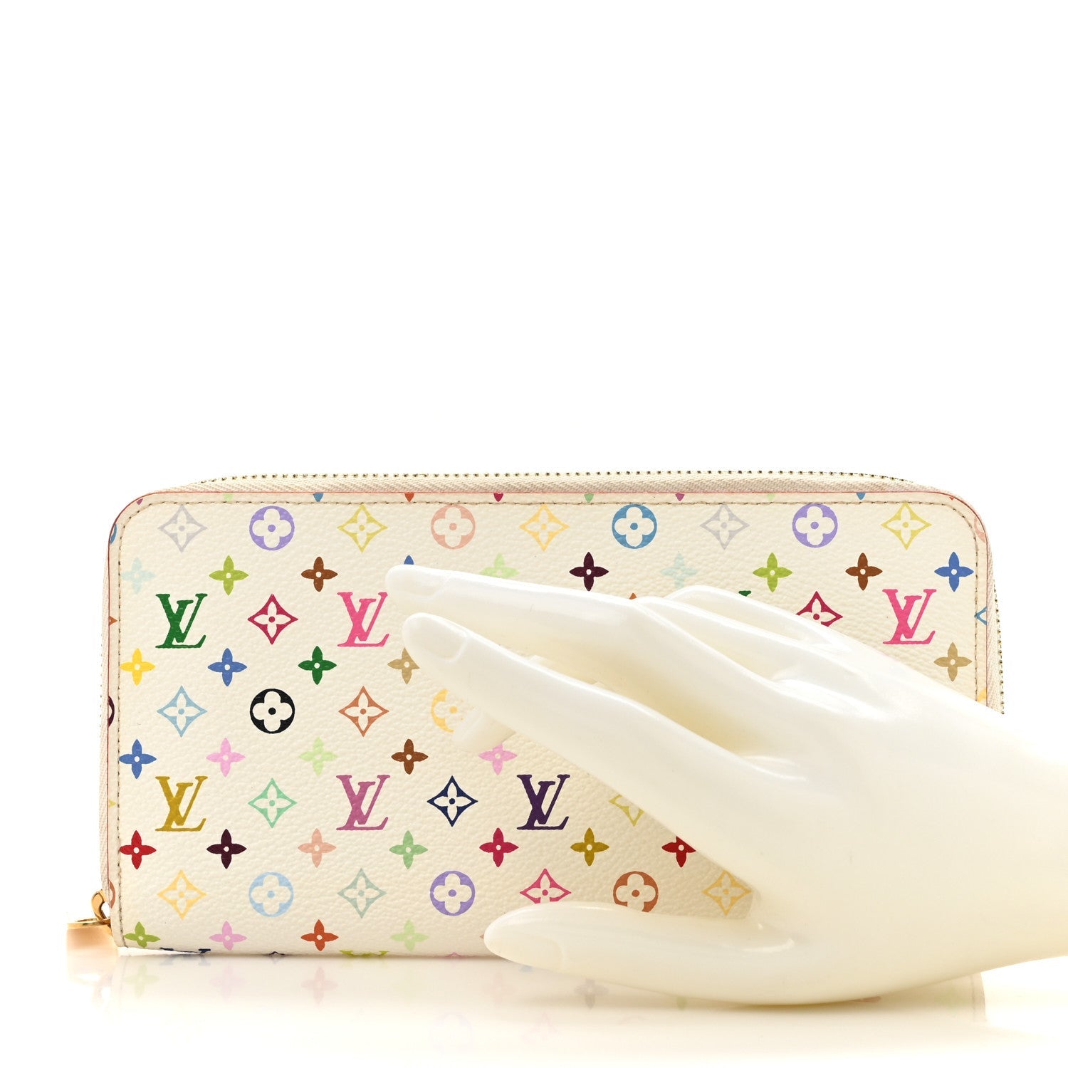 Monogram Multicolor Zippy Wallet White Litchi