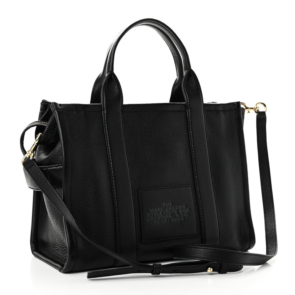 Grained Calfskin Medium The Tote Bag Black