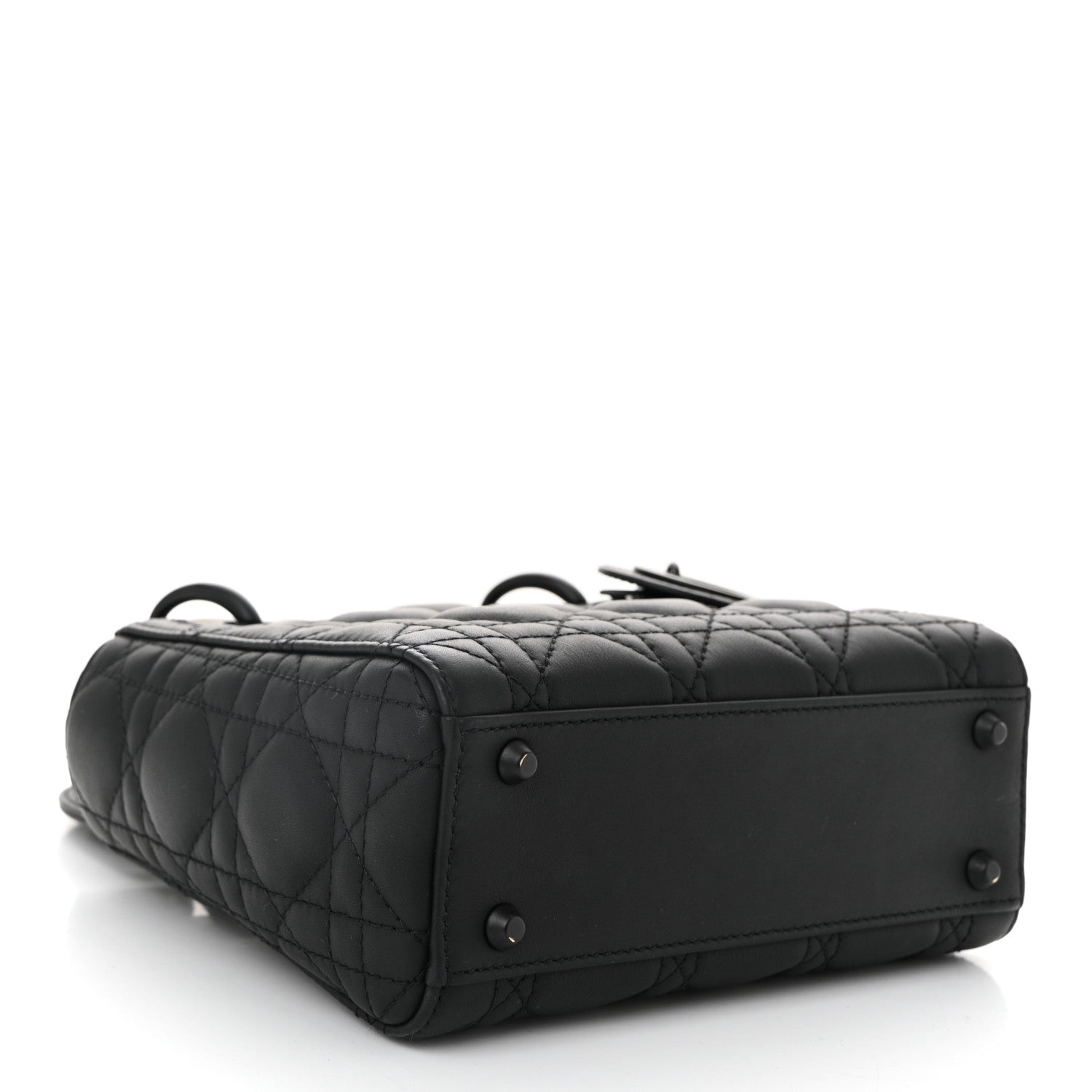 Ultra Matte Calfskin Cannage Mini Lady Dior Black