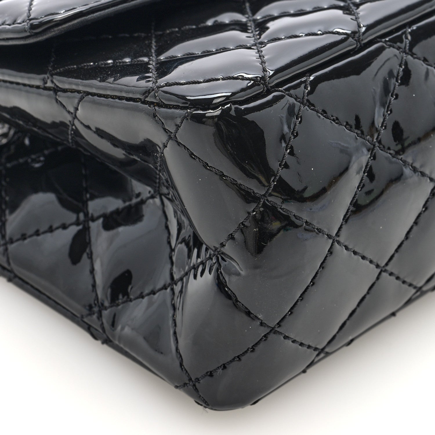 Patent Calfskin Quilted 2.55 Reissue Mini Flap So Black