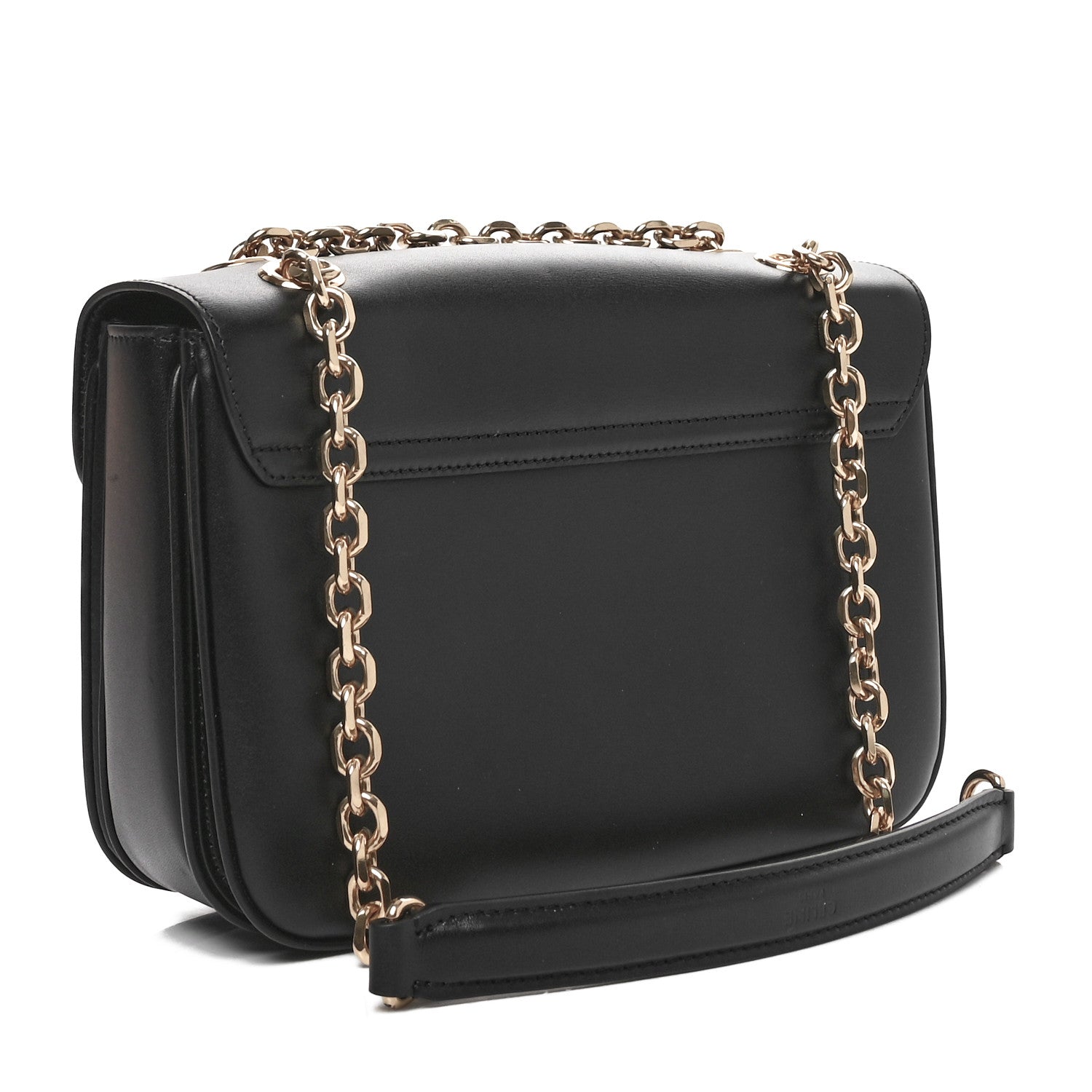 Shiny Calfskin Medium C Bag Black
