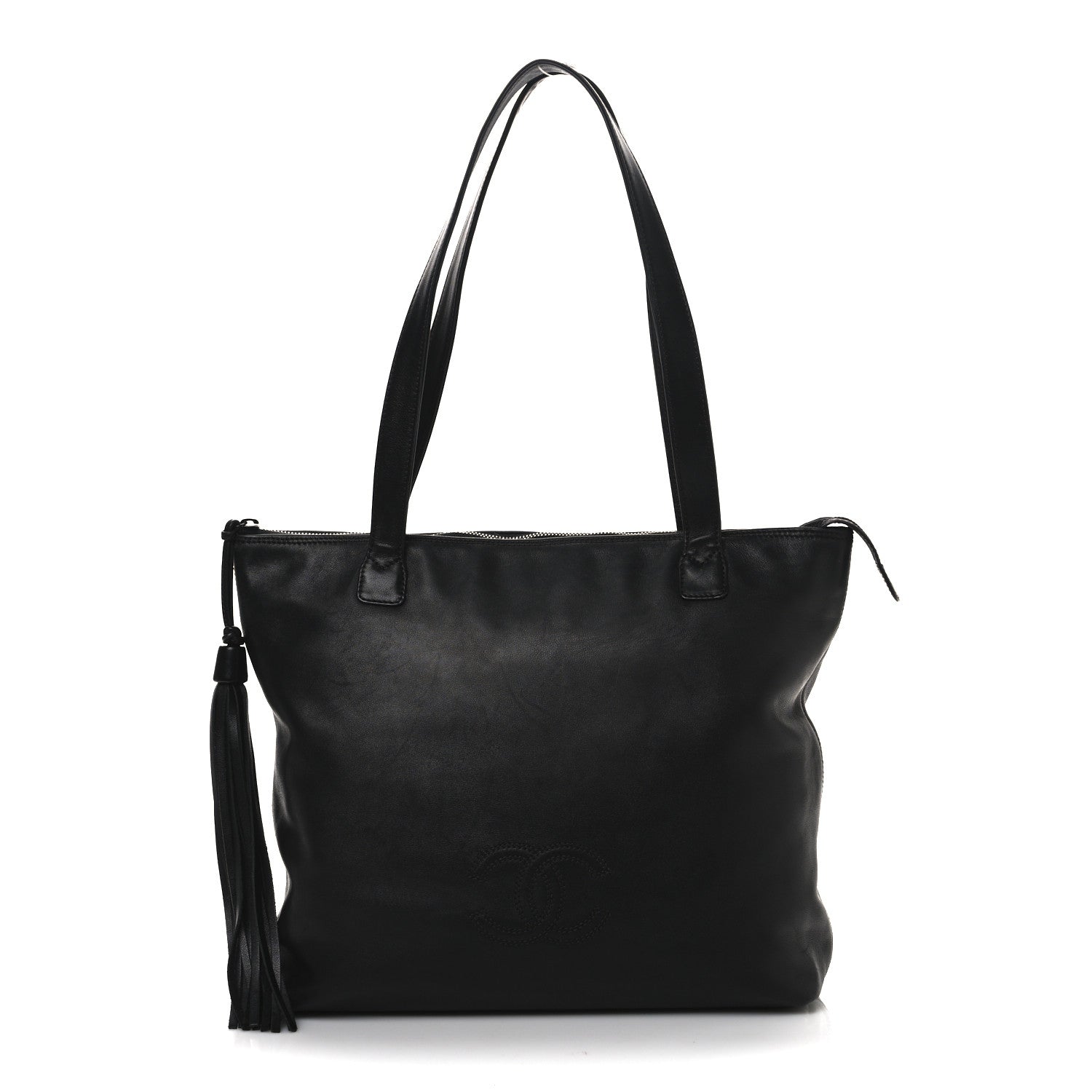 Lambskin CC Shopping Tote Black