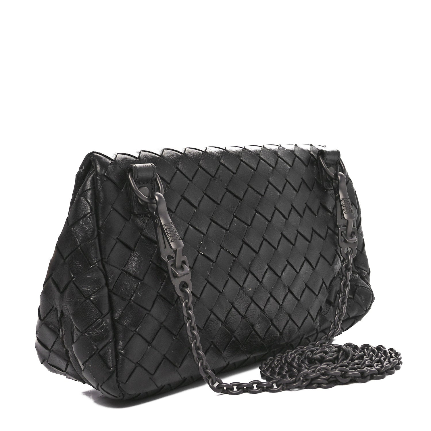 Nappa Intrecciato Small Chain Crossbody Black