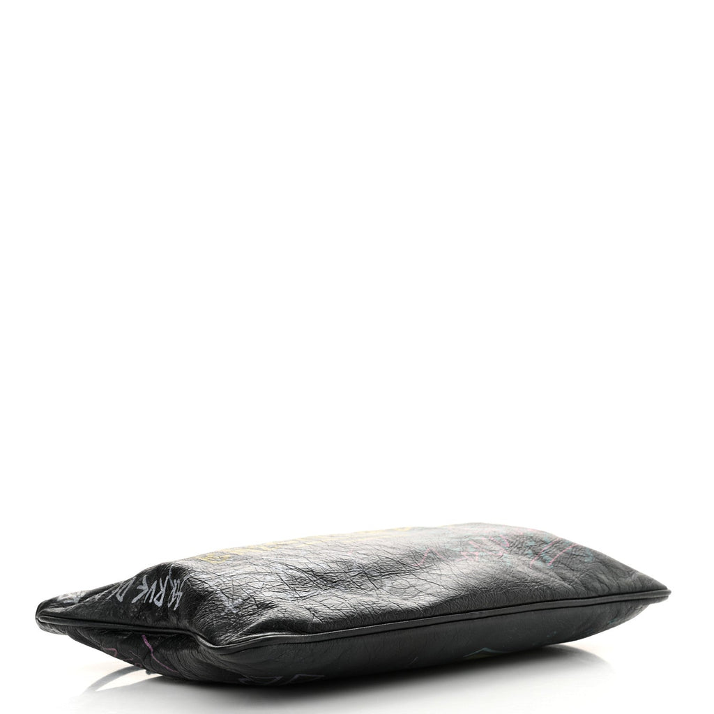 Agneau Arena Graffiti All Over Zip Pouch Black Multicolor