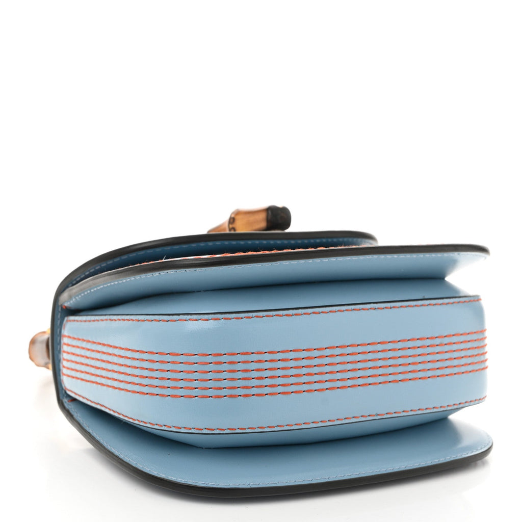 Boarded Dyana Lux Calfskin Web Mini Bamboo 1947 Top Handle Bag Blue
