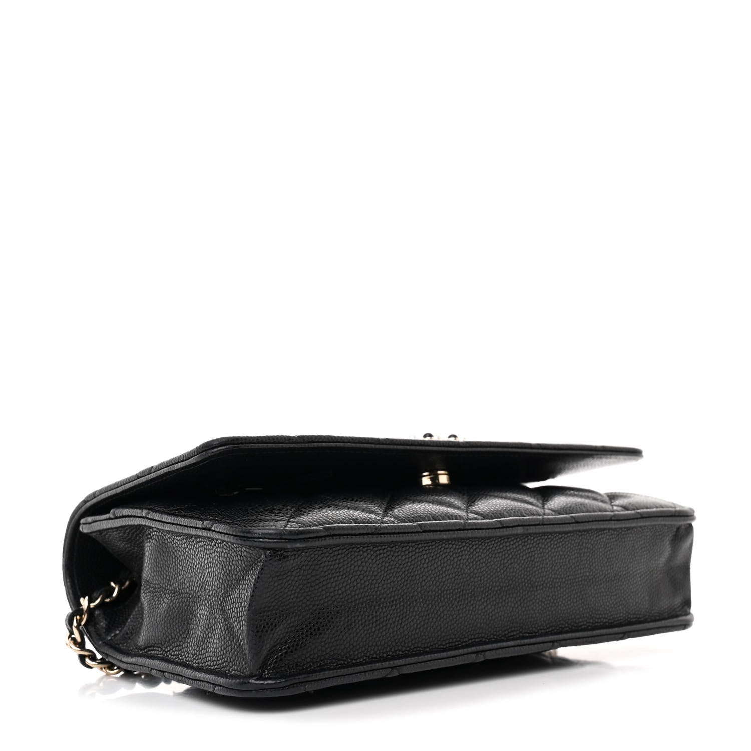 Caviar Quilted Coco Candy Wallet On Chain WOC Black