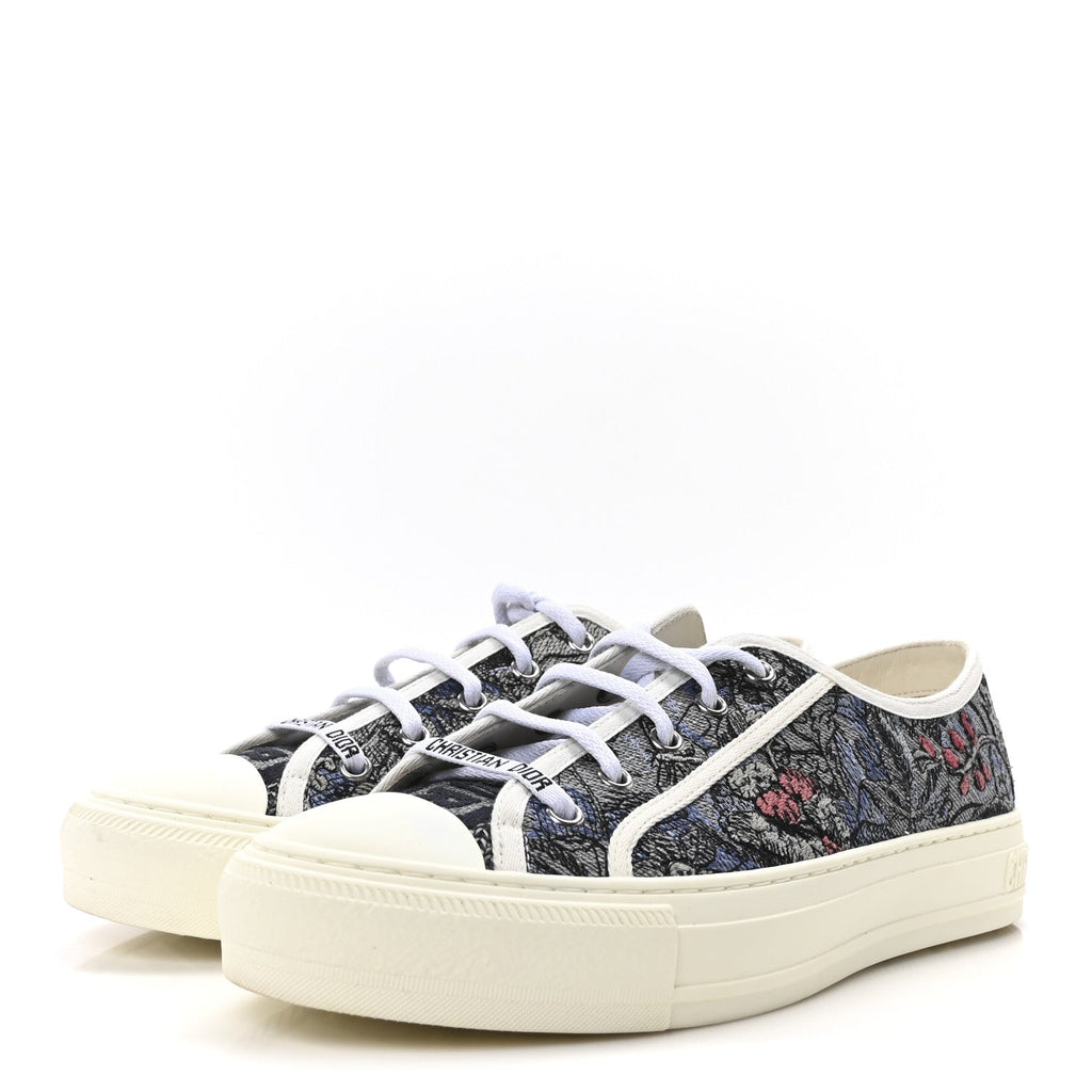 Canvas Embroidered Jardin Magique Walk'N'Dior Low Top Sneakers 40 Denim Multicolor