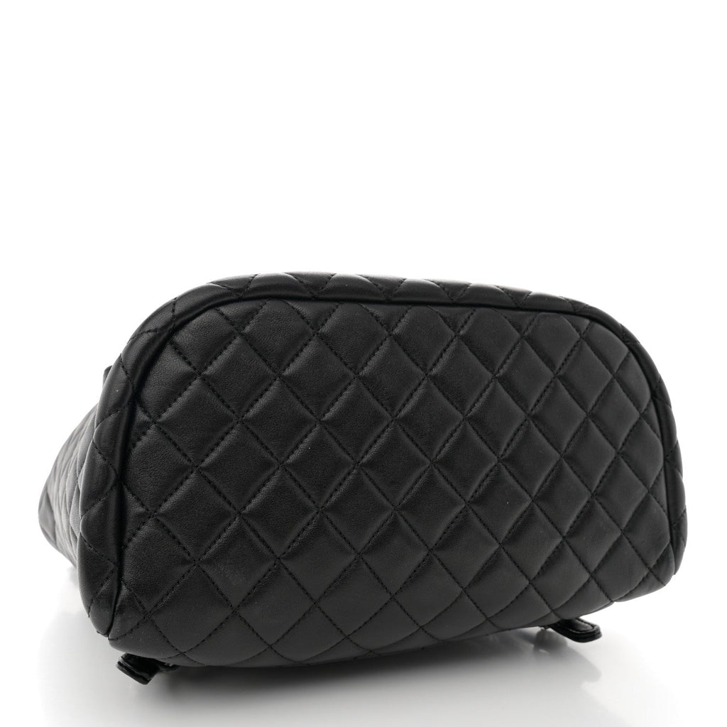 Lambskin Quilted Large Urban Spirit Backpack Black