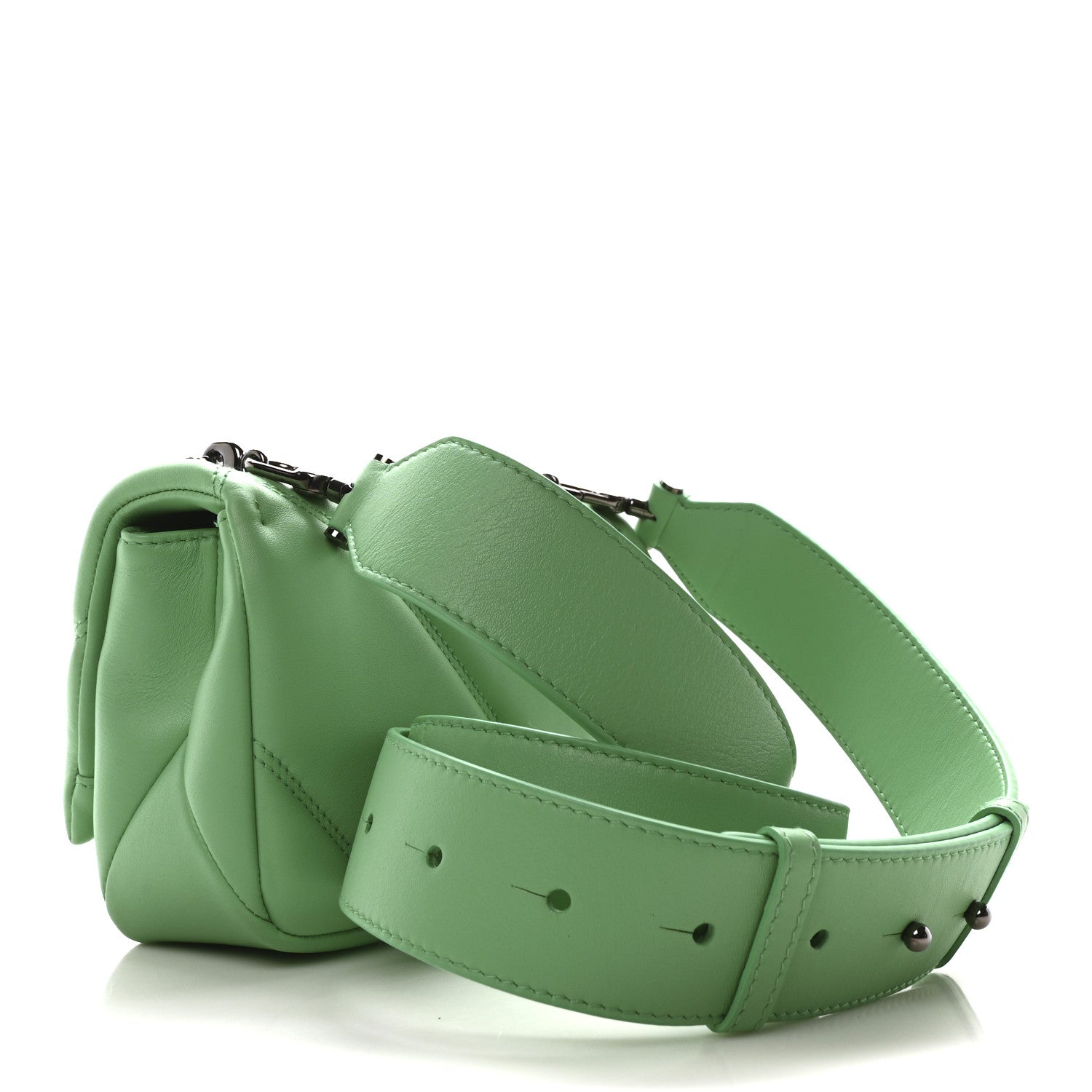 Calfskin Matelasse Mini Serpenti Cabochon Crossbody Bag Peridot Green