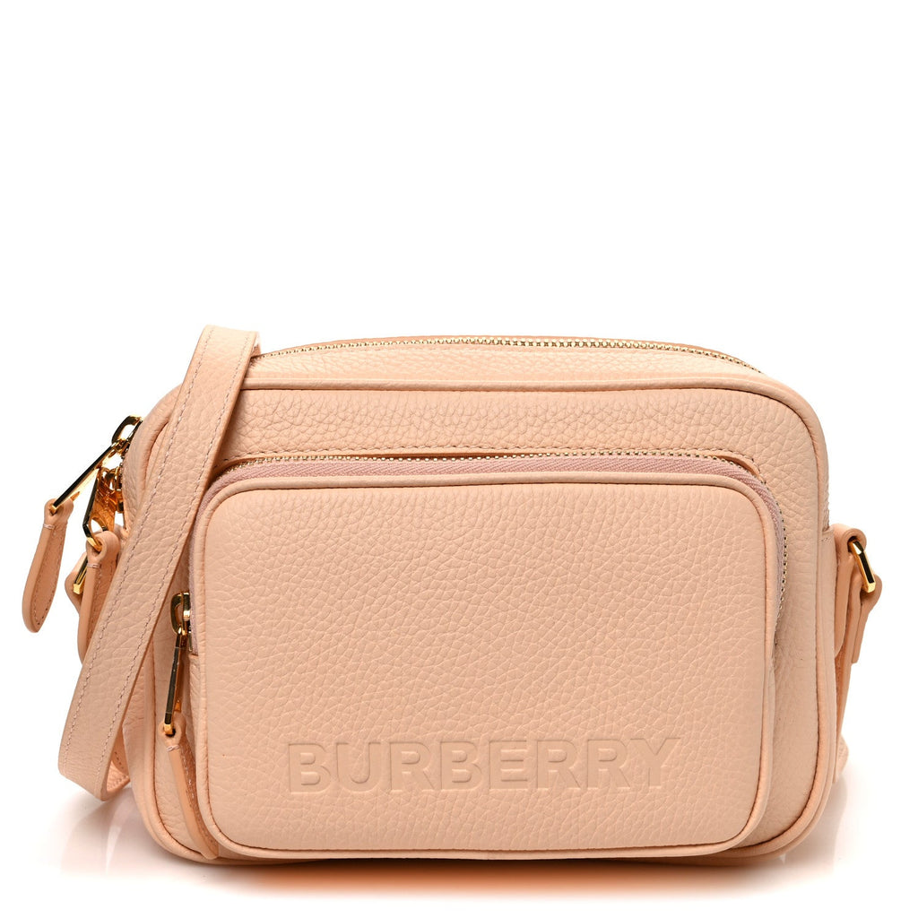 Grained Calfskin Small Camera Bag Peach Pink