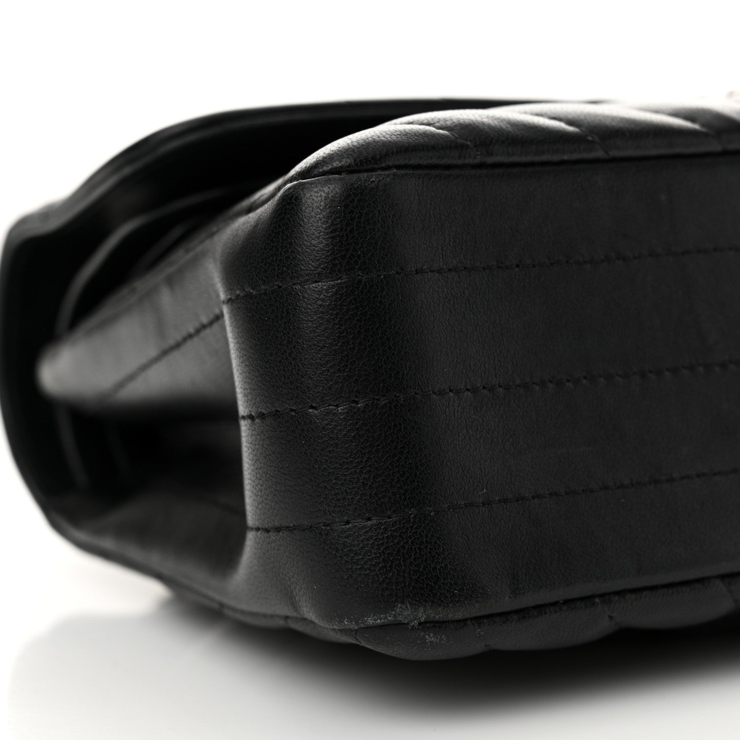 Lambskin Chevron Quilted Small Double Flap Black