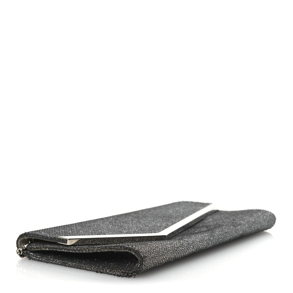 Glitter Fabric Erica Chain Clutch  Anthracite