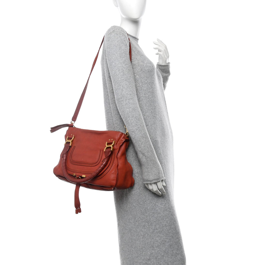 Calfskin Medium Marcie Satchel Maple Leaf