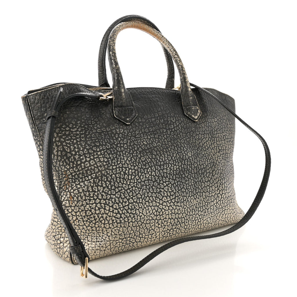 Gradient Metallic Signature Grain Medium Dewsbury Tote Black Gold