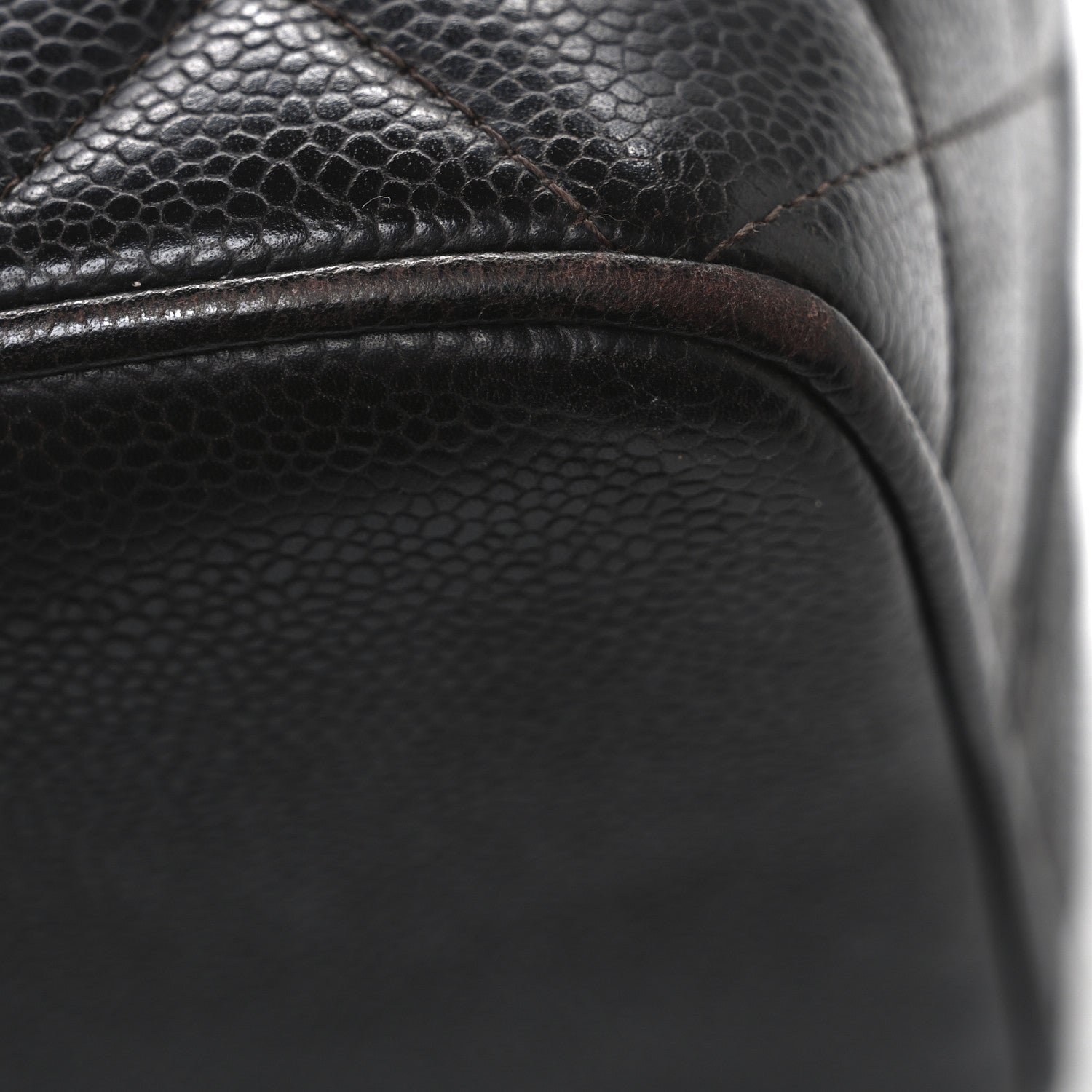 Caviar Quilted Medallion Tote Dark Brown