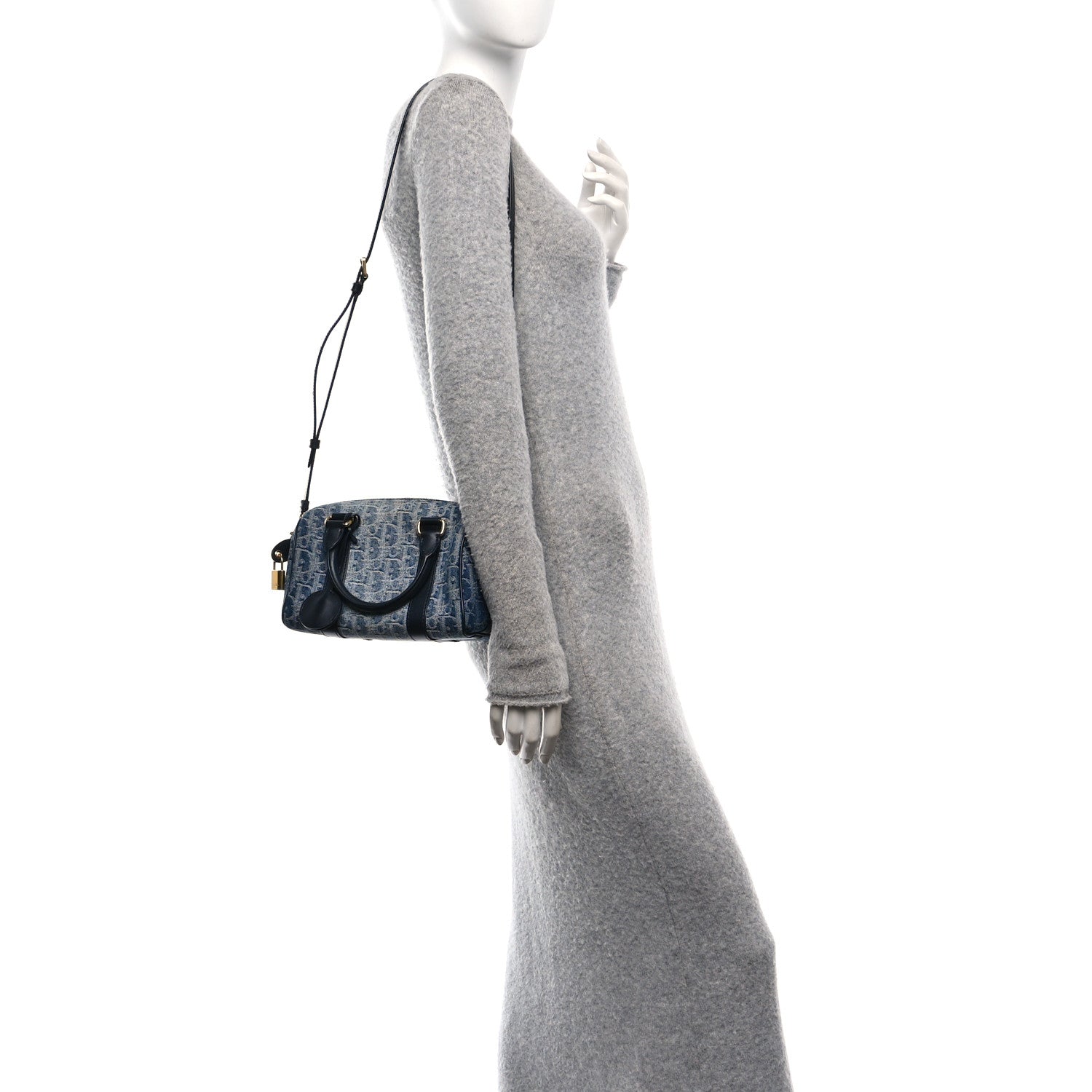 Denim Oblique Groove 20 Bag Blue
