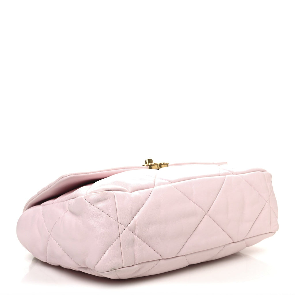 Lambskin Quilted Large Chanel 19 Flap Light Pink