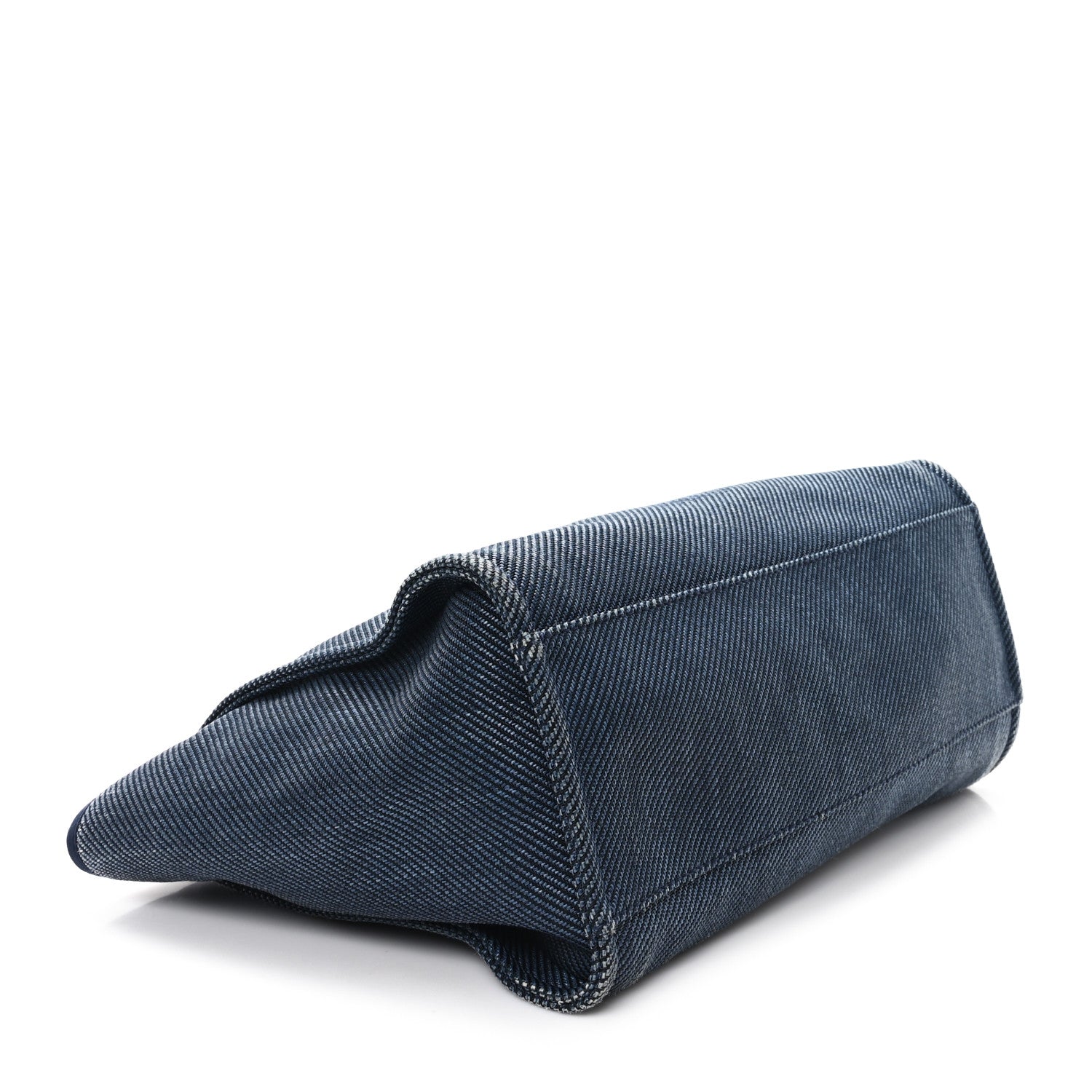 Mixed Fibers Calfskin Medium Deauville Tote Navy Blue