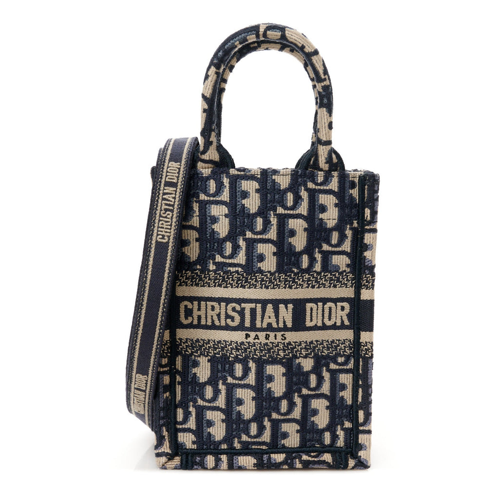 Oblique Mini Book Tote Phone Bag Blue