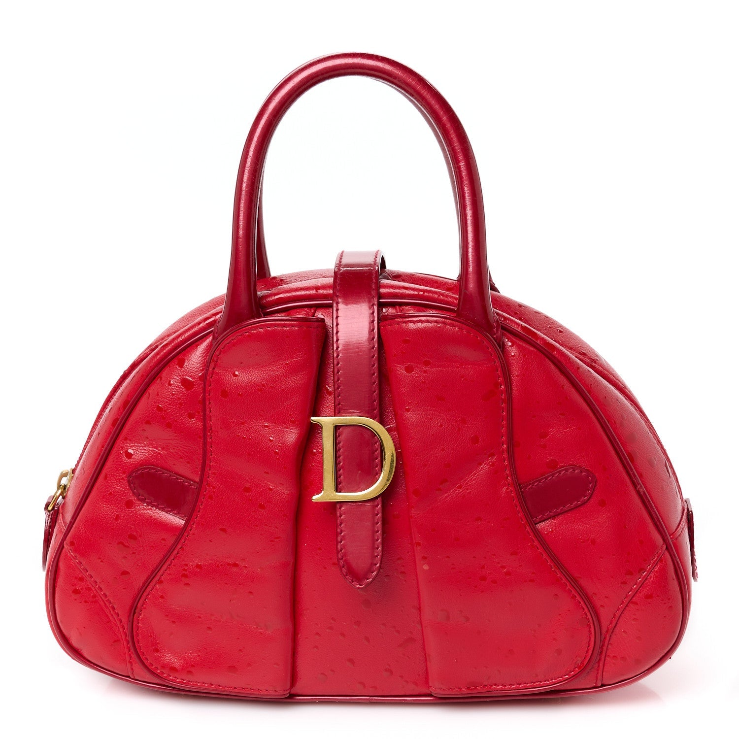 Calfskin Raindrop Saddle Bowler Red