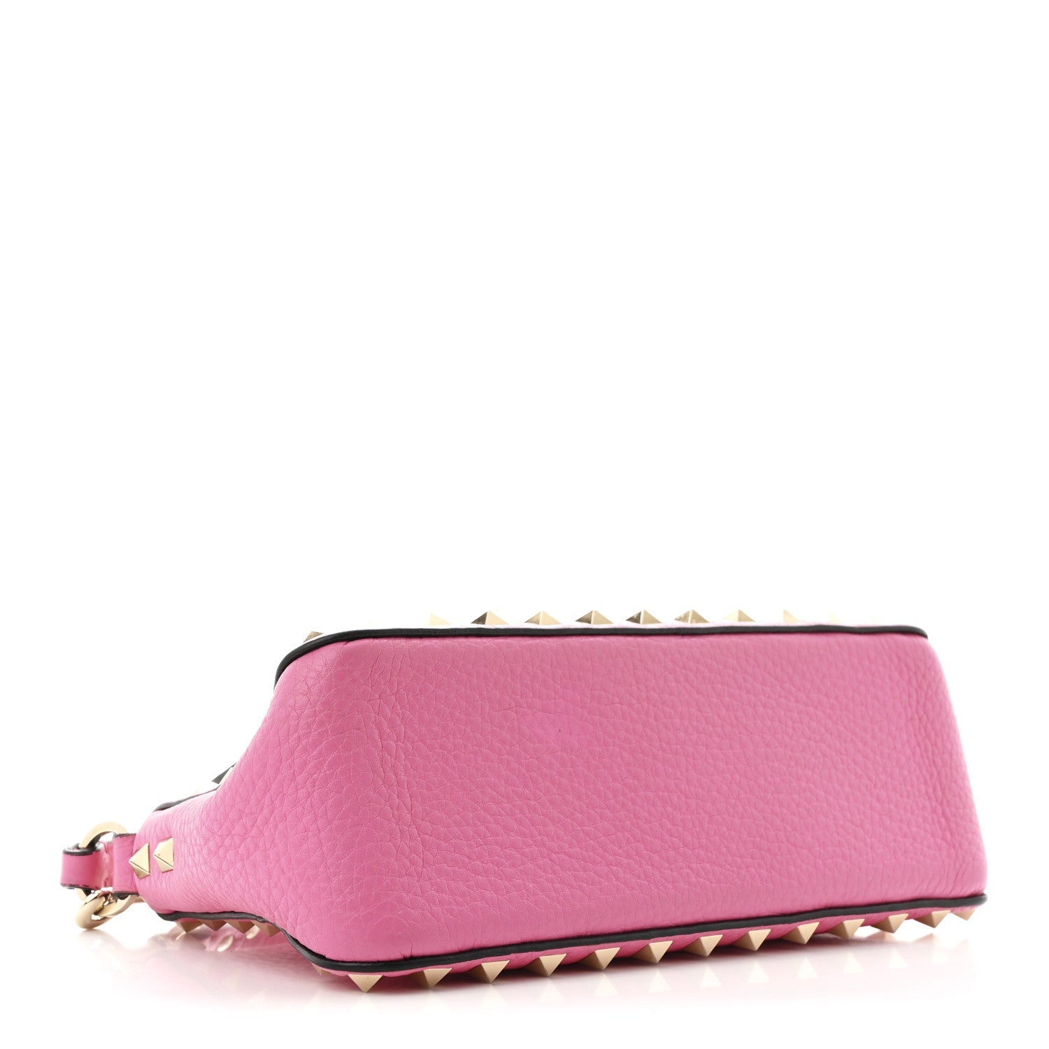 Pebbled Calfskin Small Rockstud Flip Lock Shoulder Bag Dawn Pink