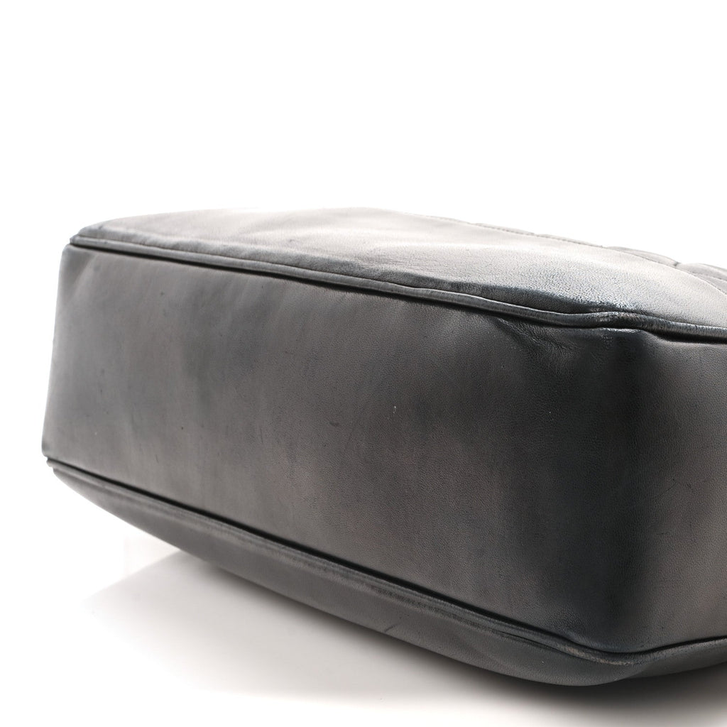 Lambskin Quilted Shopping Tote Black