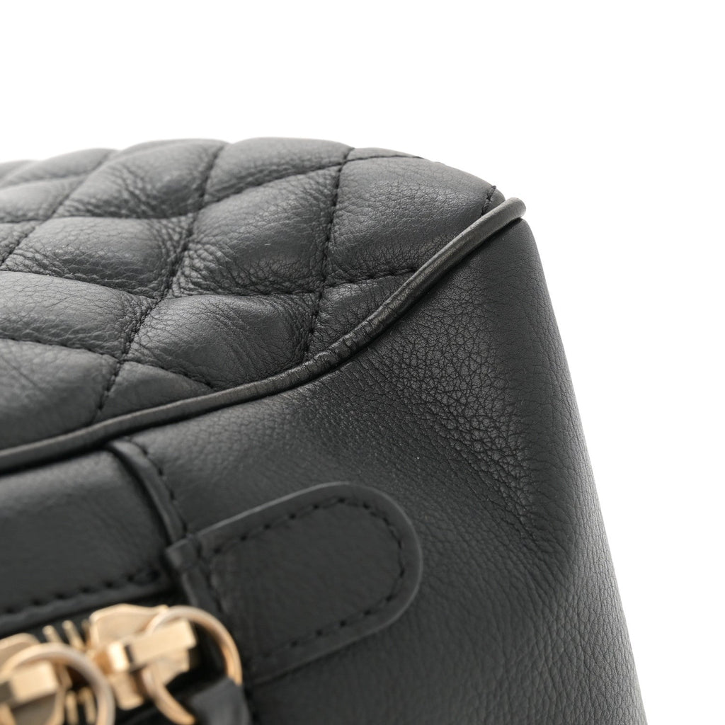 Calfskin Quilted CC Medium Vanity Case Black