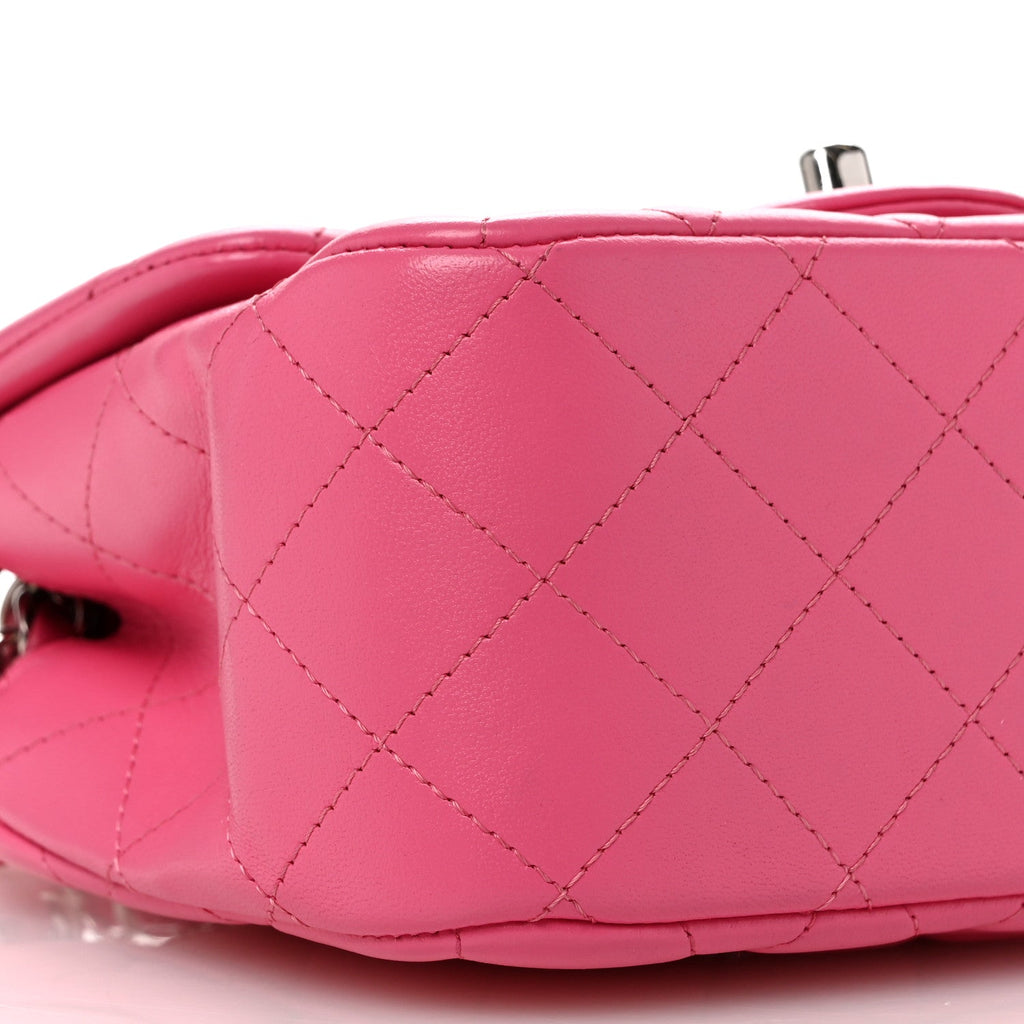 Lambskin Quilted Mini Square Flap Pink