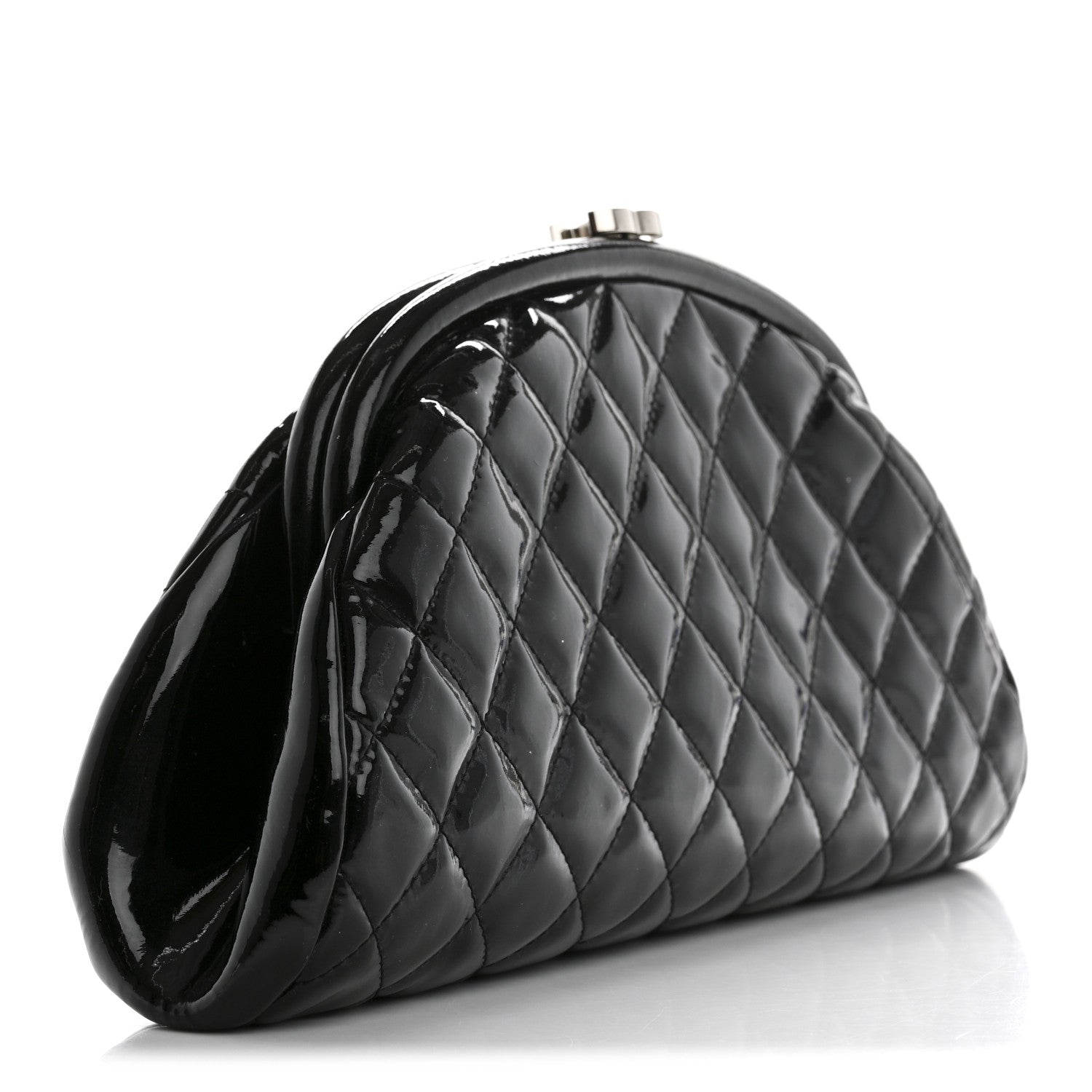 Patent Quilted Timeless Clutch Black