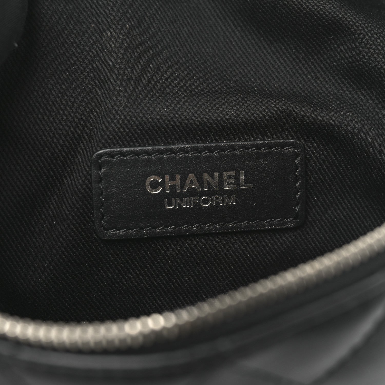 Calfskin Quilted Waist Belt Bag Black