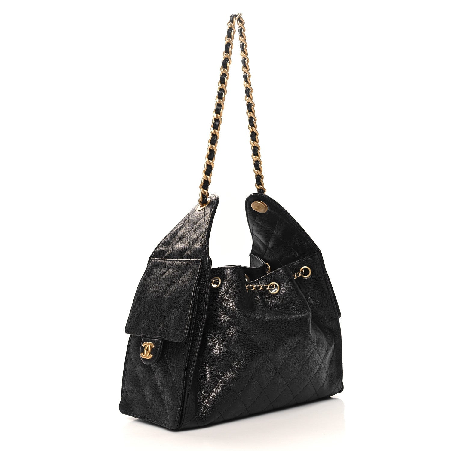 Caviar Quilted Small Chanel 25 Handbag Black