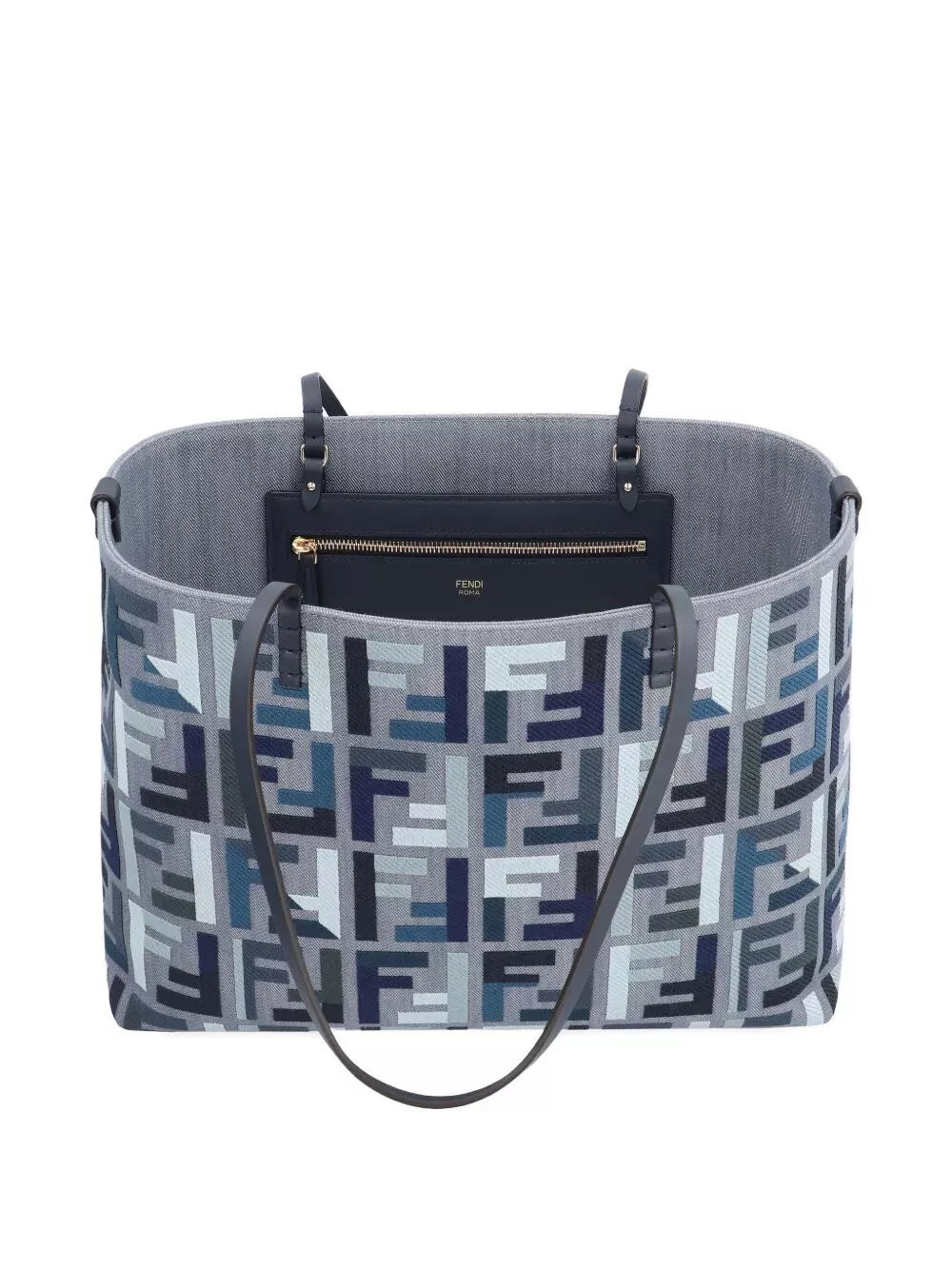 roll large canvas shopper with ff embroidery