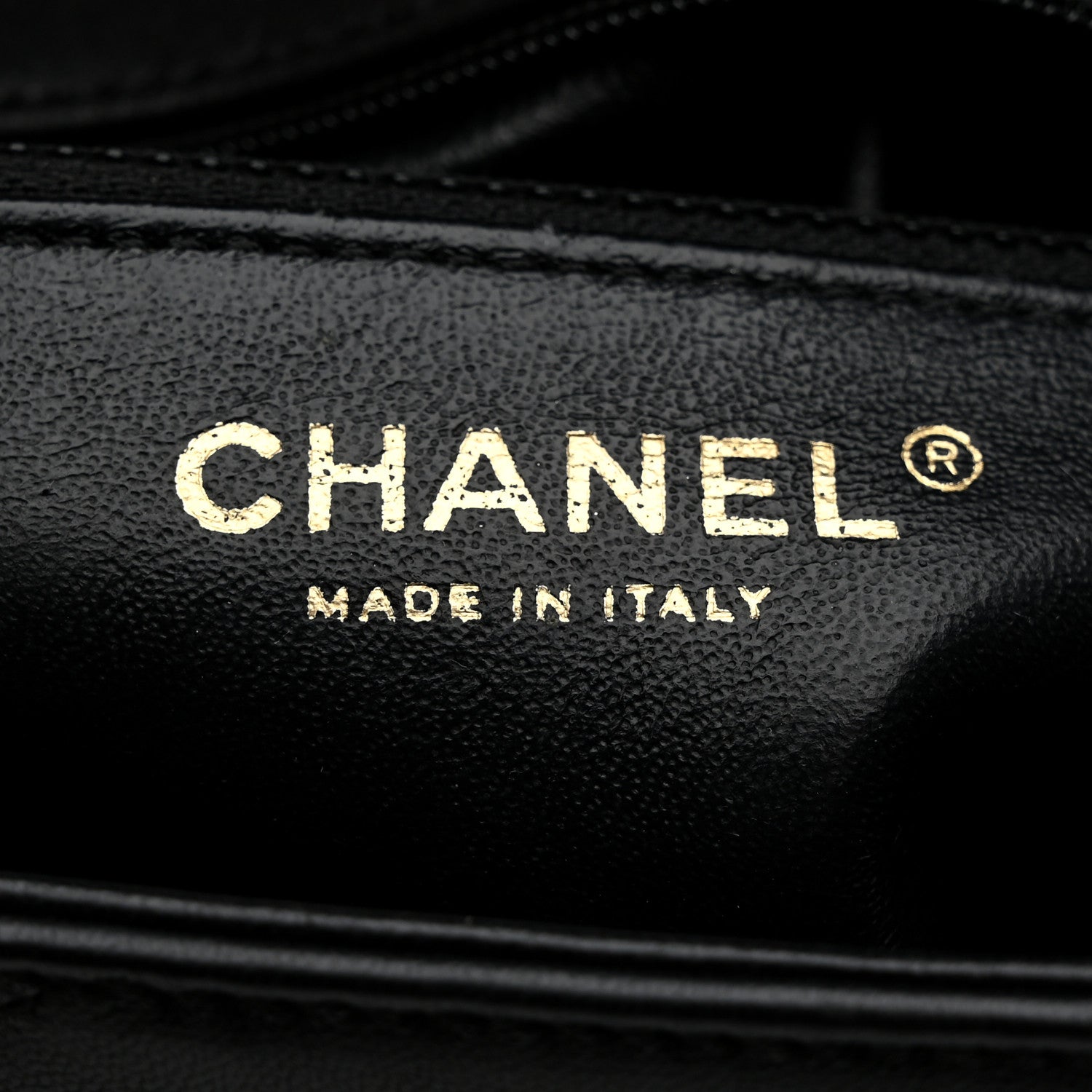 Lambskin Reversed Chevron Quilted Flap Black