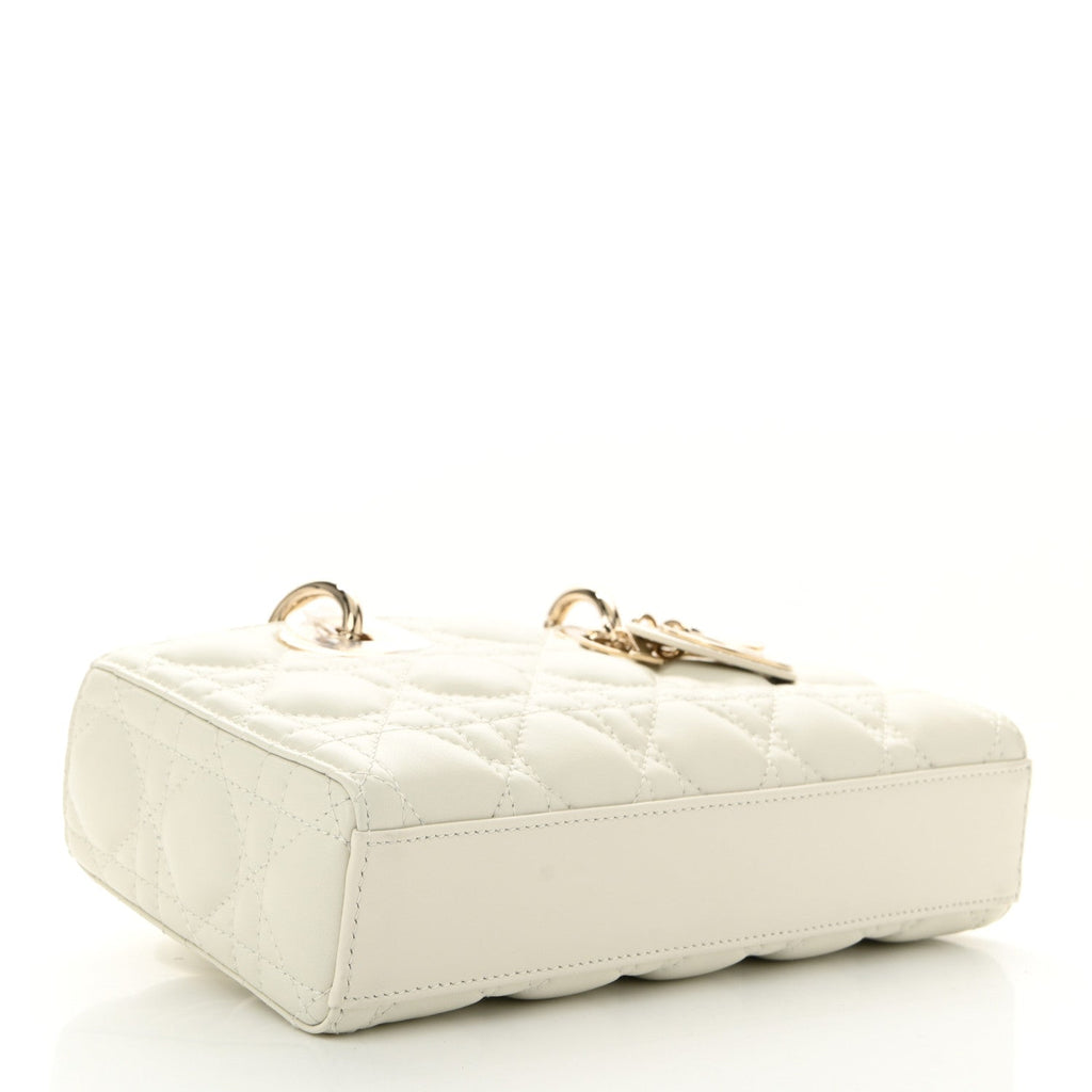 Lambskin Cannage Small Lady D-Joy Latte