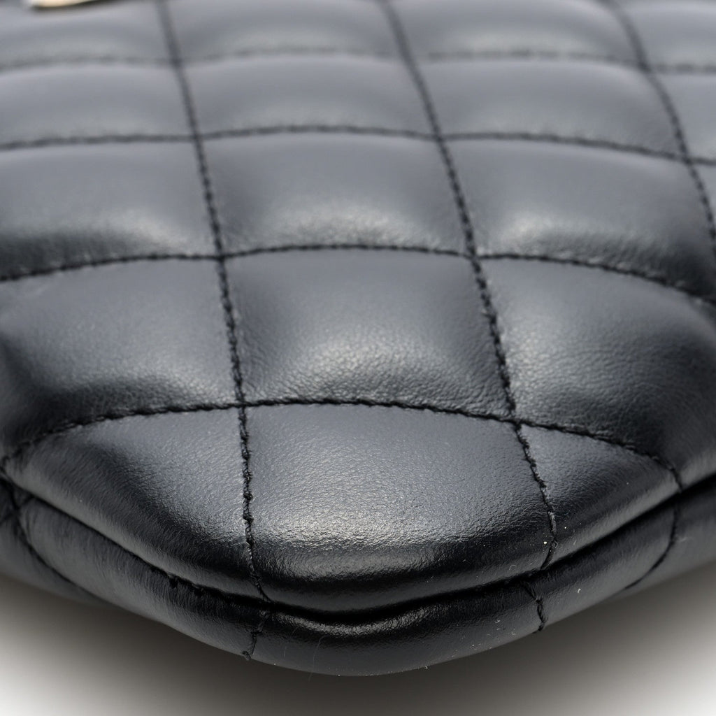 Lambskin Quilted Crossbody Bag Black