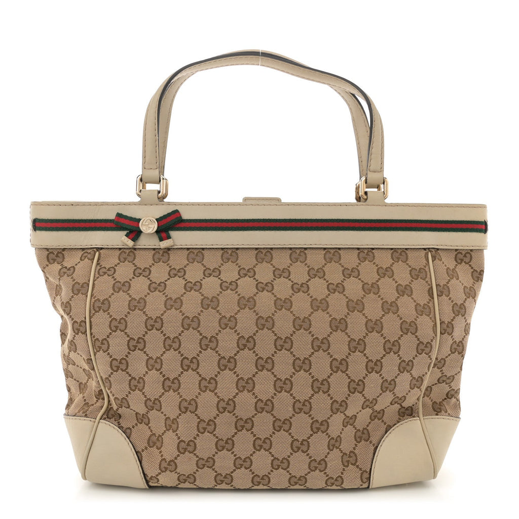 Monogram Web Medium Mayfair Tote Off White
