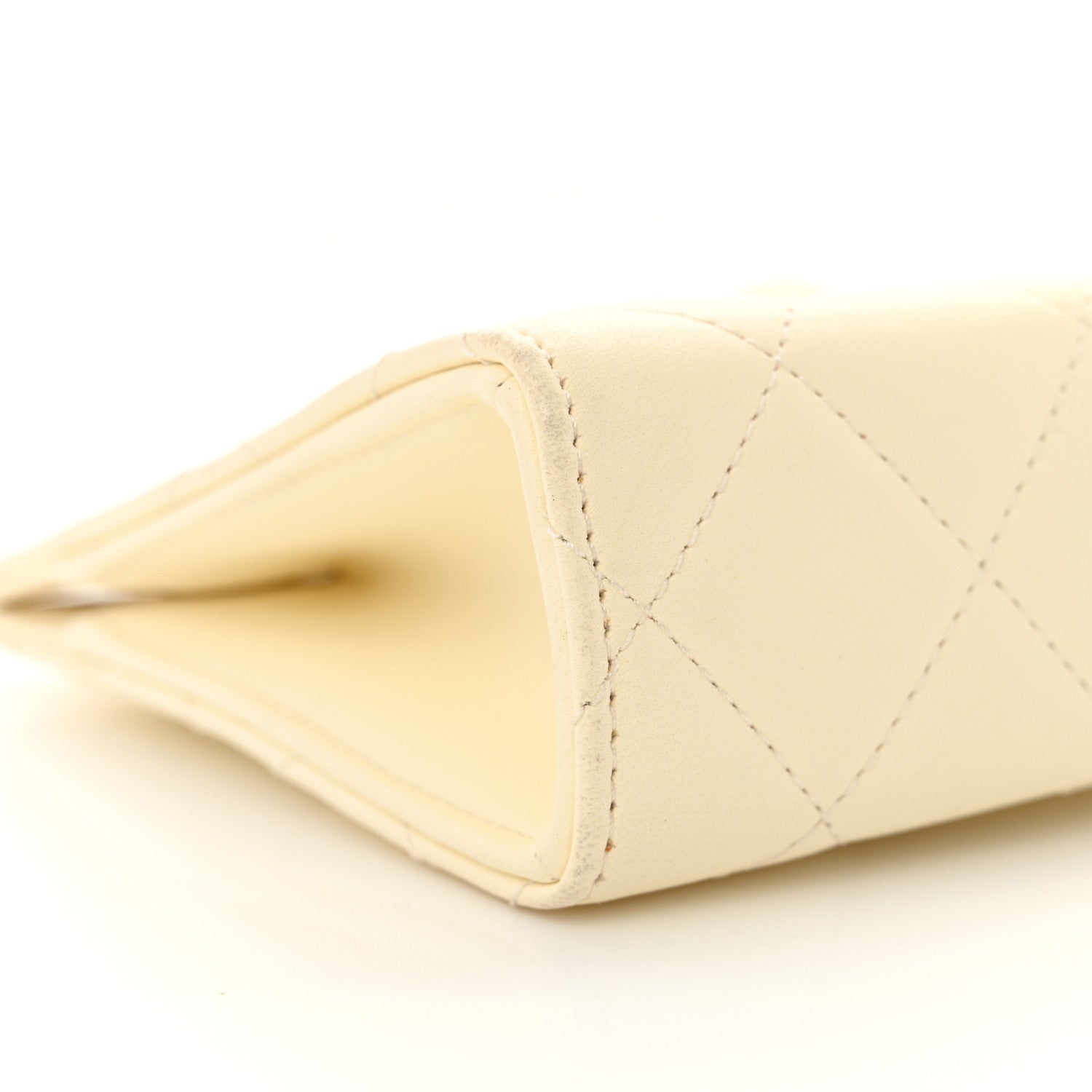 Lambskin Quilted Evening By The Sea Clutch  White