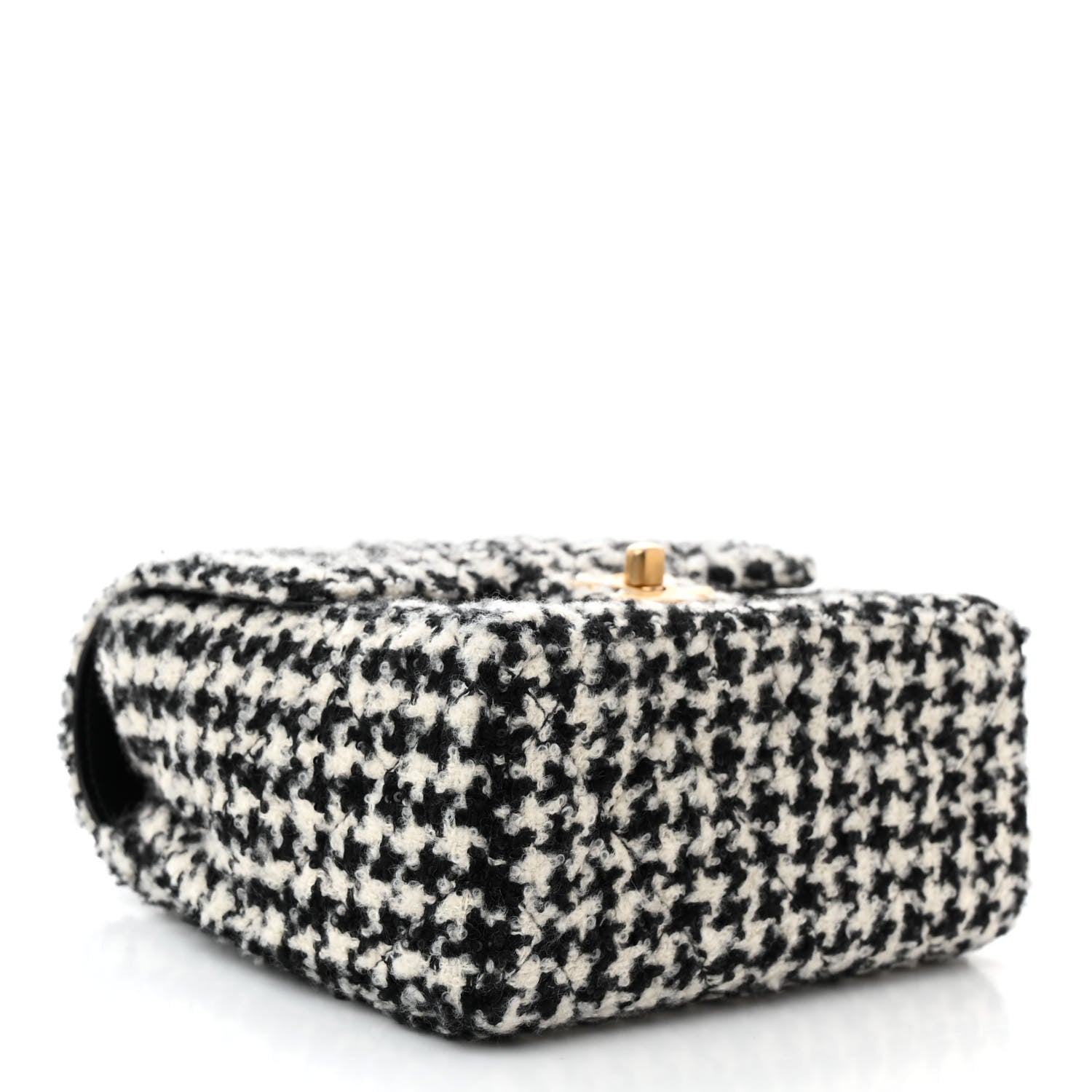 Tweed Houndstooth Quilted Mini Square Flap