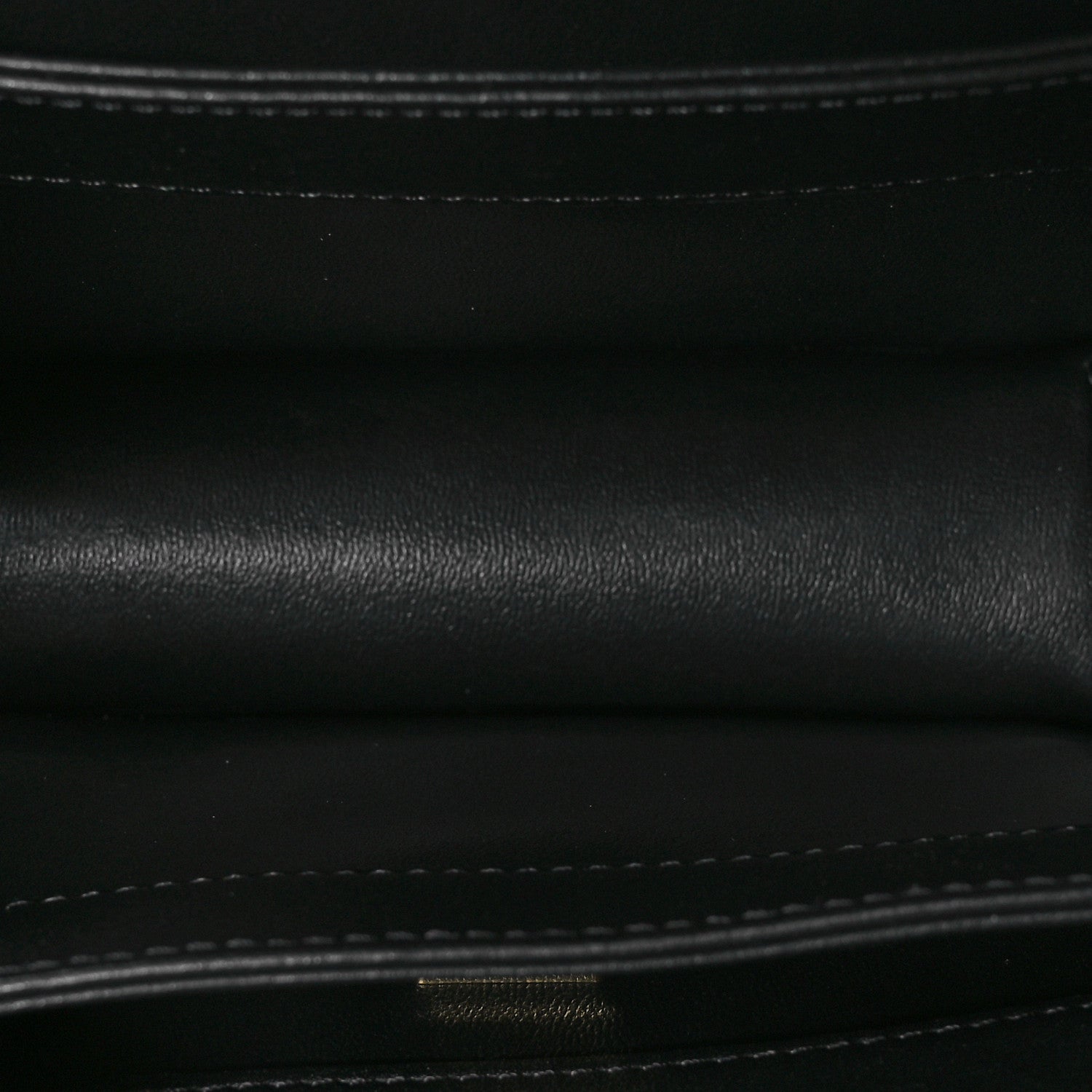 Calfskin Quilted Small Top Handle Flap Black
