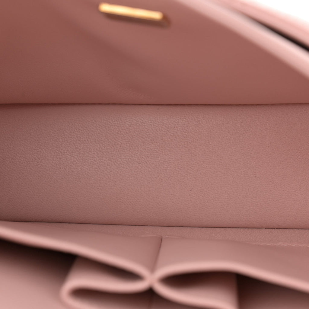 Lambskin Quilted Small Double Flap Light Pink