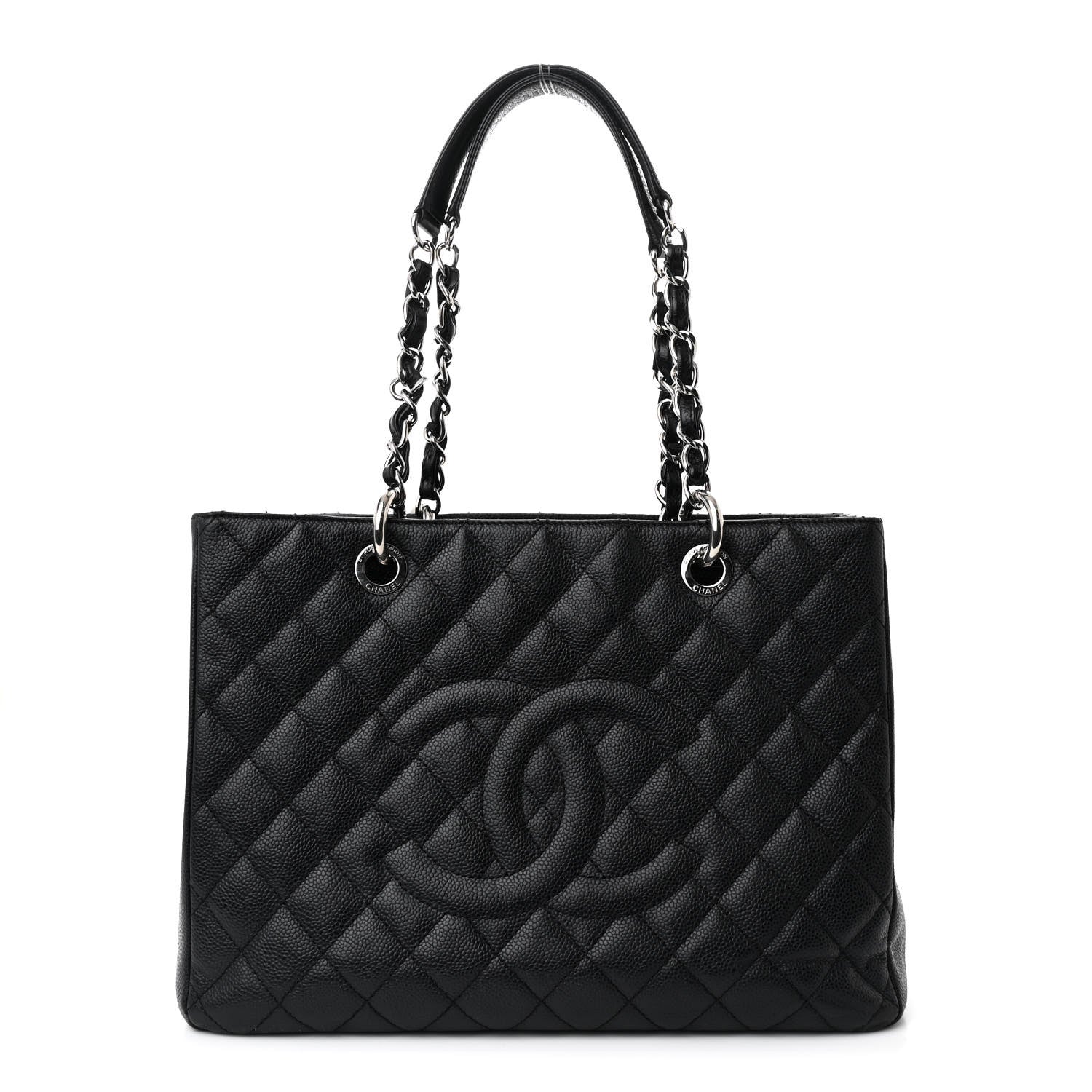 Caviar Quilted Grand Shopping Tote GST Black