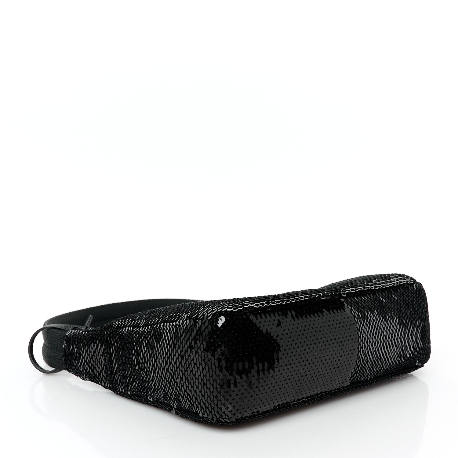 Paillettes Sequin Mini Re-Edition 2000 Bag Black White