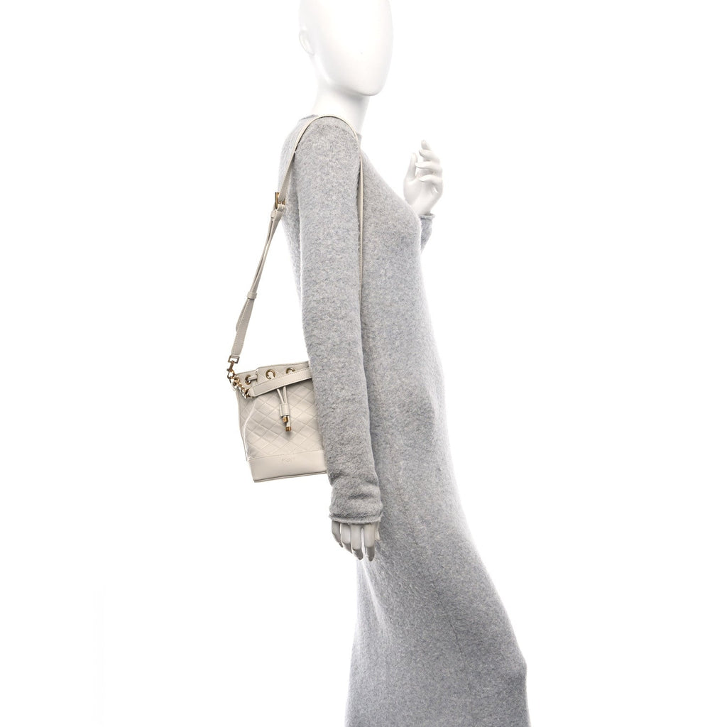 Lambskin Quilted Small Emmanuelle Bucket Bag  Antique Vintage