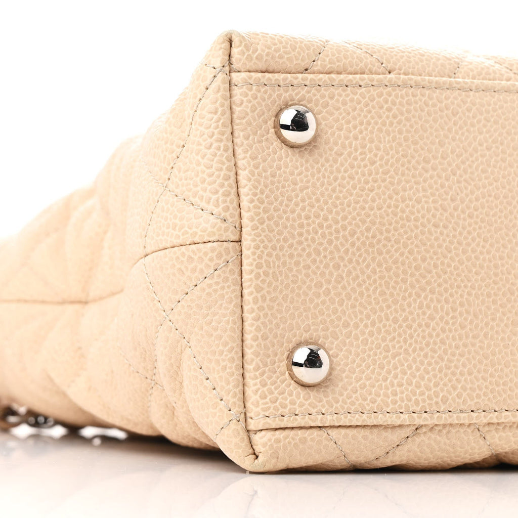 Caviar Quilted French Riviera Hobo Beige