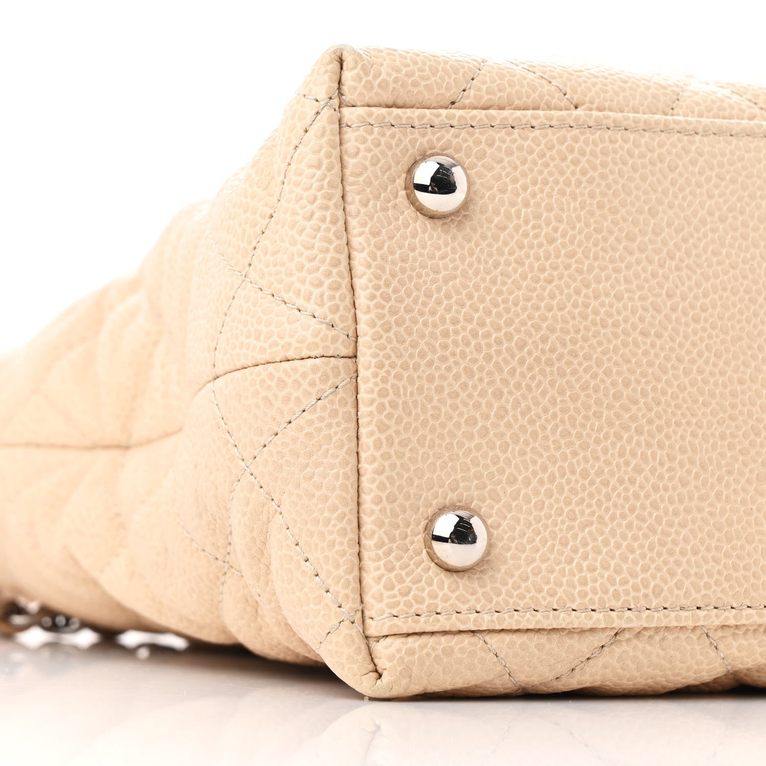 Caviar Quilted French Riviera Hobo Beige