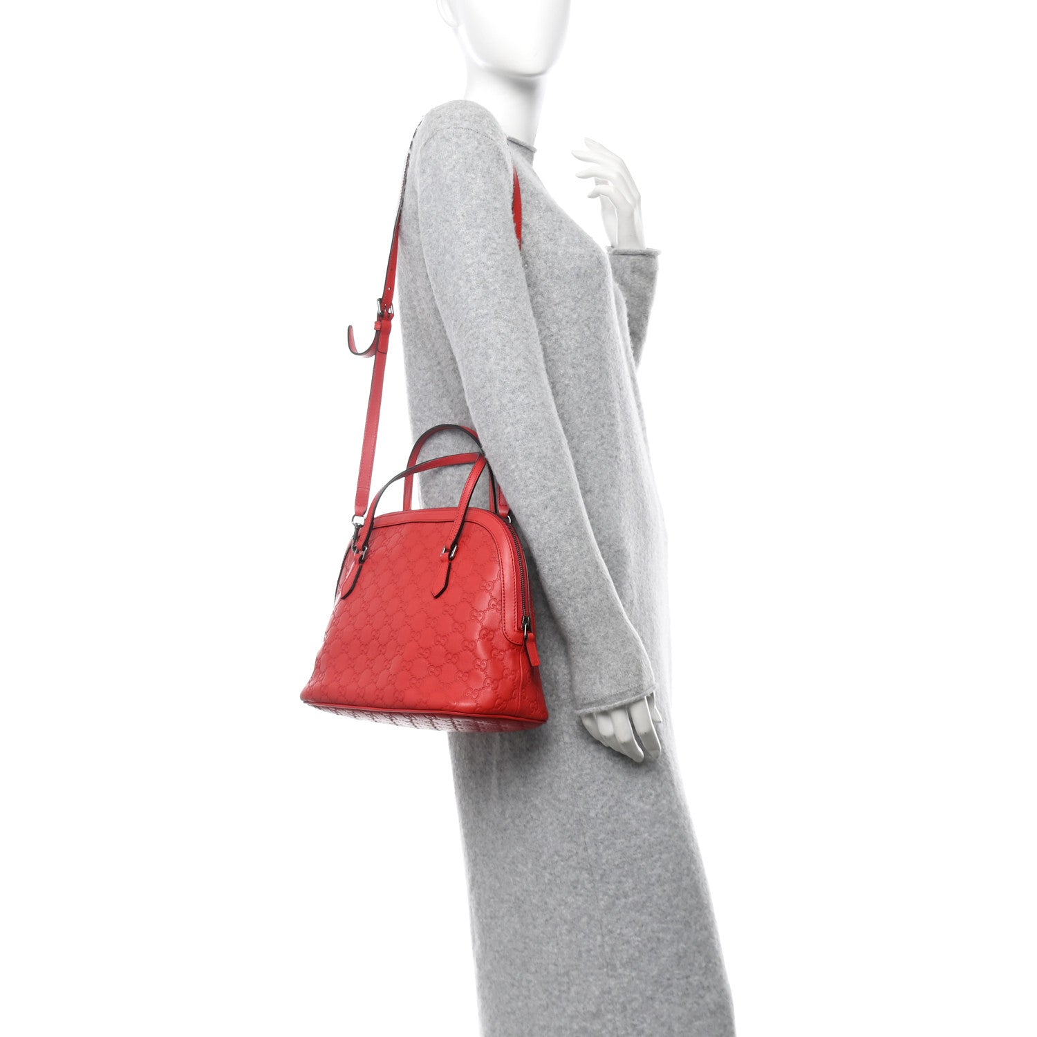 Guccissima Medium Dome Bag Red