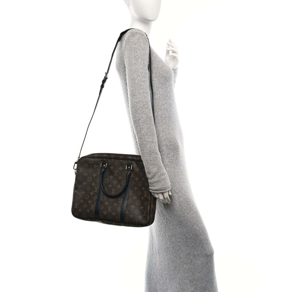 Monogram Macassar Porte Documents Voyage Soft Briefcase